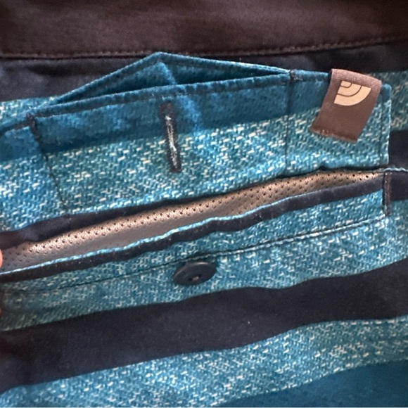 The North Face Hybrid Shorts Mens 38 Navy Striped Hidden Drawstring Lightweight - Picture 15 of 15